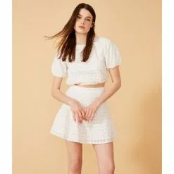 Brand new 😍 Chelsea & Violet Embroidered Eyelet Raglan Crew Neck Short Puff Sleeve Coordinating Crop Top Ultra White 💯 -Chelsea Violet Sales unnamed file 1008