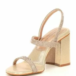 Brand new ⭐ Chelsea & Violet Girli Rhinestone Embellished Block Heel 👏 Dress Sandals Rose Gold 🧨 -Chelsea Violet Sales unnamed file 1052