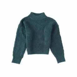 Cheap 👏 Chelsea & Violet Girls Big 🛒 Girls 7-16 Mock Neck Balloon Sleeve Cable Knit Sweater Garnet ⭐ -Chelsea Violet Sales unnamed file 106