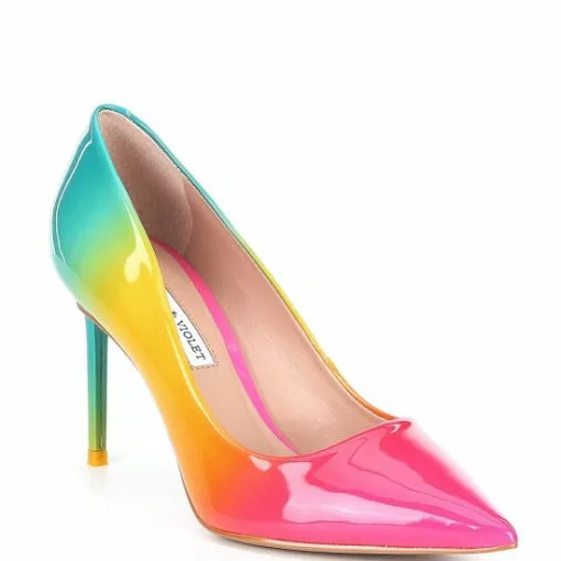Best Pirce 😍 Chelsea & Violet Carre Ombre Pointed Toe Pumps Rainbow 😀 -Chelsea Violet Sales unnamed file 1077
