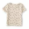 Buy 😀 Chelsea & Violet Little Girls 2T-6X Short Sleeve Floral Ribbed Tee Beige 🔔 -Chelsea Violet Sales unnamed file 1113