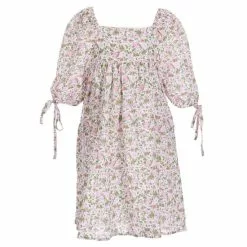 Brand new โ Chelsea & Violet Big Girls 7-16 Floral Print Tied Puff Sleeve Empire Dress Pink ๐