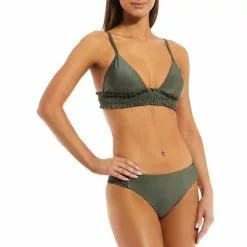 Cheapest ⭐ Chelsea & Violet Solid Smocked Bralette Swim Top Thyme 🔔 -Chelsea Violet Sales unnamed file 1162