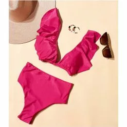 Brand new 🧨 Chelsea & Violet Family Matching Solid Ruffle Bralette Swim Top Fuchsia 😀 -Chelsea Violet Sales unnamed file 1183