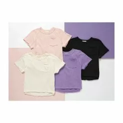 Hot Sale ⭐ Chelsea & Violet 🎁 Girls Big Girls 7-16 Knit Pocket Short Sleeve Tee Dusty Pink 🤩 -Chelsea Violet Sales unnamed file 1199