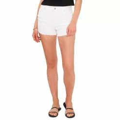 Best deal 🧨 Chelsea & Violet High Rise Distressed Frayed Hem Stretch Denim Shorts Ultra White ✨
