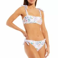 Cheap ✨ Chelsea & Violet Matisse Floral Print Tie Shoulder Bandeau Swim Top Multi ⌛ -Chelsea Violet Sales unnamed file 1232