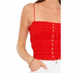 Coupon 🎁 Chelsea & Violet Sleeveless Square Neck Elastic Smocked Ruffle Hem Button Front Crop Top Flame Scarlet ⭐ 7 Coupon 🎁 Chelsea & Violet Sleeveless Square Neck Elastic Smocked Ruffle Hem Button Front Crop Top Flame Scarlet ⭐ -Chelsea Violet Sales unnamed file 1235