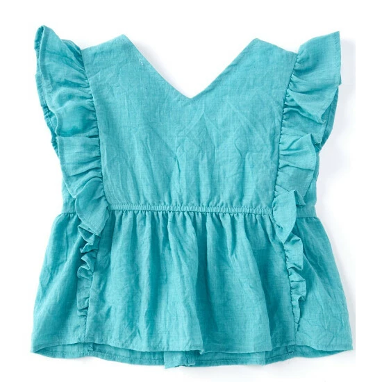 Promo ๐ฏ Chelsea & Violet Big ๐ฅฐ Girls 7-16 Pinafore Flutter Button Front Babydoll Blouse Blue โจ 4 Promo ๐ฏ Chelsea & Violet Big ๐ฅฐ Girls 7-16 Pinafore Flutter Button Front Babydoll Blouse Blue โจ - Image 2