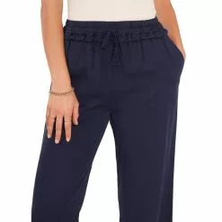 Flash Sale 👏 Chelsea & Violet Twill Pull-On Drawstring Straight Leg Pants Classic Navy 🛒 -Chelsea Violet Sales unnamed file 1245