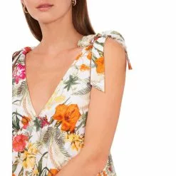 Cheapest ✔️ Chelsea & Violet Tropical Floral Print V-Neck Sleeveless Tie Shoulder Top Tropical Oasis 😍 -Chelsea Violet Sales unnamed file 1254