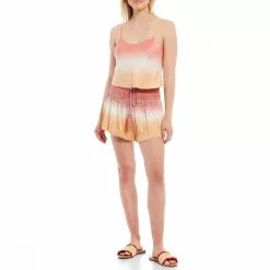 Coupon 🔔 Chelsea & Violet Adjustable Shoulder Strap Dip Dye Scoop Neck Satin Coordinating Tank Goji Red 🎉 -Chelsea Violet Sales unnamed file 1272