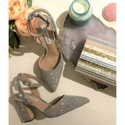 Coupon ⭐ Chelsea & Violet Mary Rhinestone Embellished Pointed Toe Pumps Silver 👍 -Chelsea Violet Sales unnamed file 131