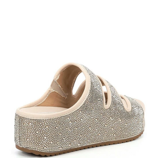 Outlet π₯ Chelsea & Violet Mel Rhinestone Embellished Three-Band Wedges Light Grey β 4 Outlet π₯ Chelsea & Violet Mel Rhinestone Embellished Three-Band Wedges Light Grey β - Image 2