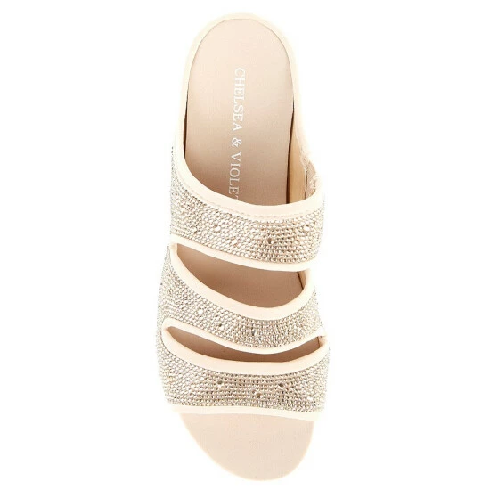 Outlet π₯ Chelsea & Violet Mel Rhinestone Embellished Three-Band Wedges Light Grey β 7 Outlet π₯ Chelsea & Violet Mel Rhinestone Embellished Three-Band Wedges Light Grey β - Image 5