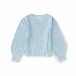 Promo 🔥 Chelsea & Violet 🥰 Girls Big Girl 7-16 Crew Neck Textured Sweater Blush ✔️ -Chelsea Violet Sales unnamed file 147