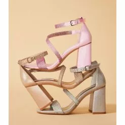 Discount ⌛ Chelsea & Violet Rhinestone Embellished Block Heel 😀 Dress Sandals Pink ✨ -Chelsea Violet Sales unnamed file 160