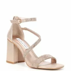 Discount ⌛ Chelsea & Violet Rhinestone Embellished Block Heel 😀 Dress Sandals Pink ✨ -Chelsea Violet Sales unnamed file 161