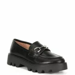Best Pirce ✨ Chelsea & Violet Vera Leather Slip-On Lug Sole Loafers Black 🔥
