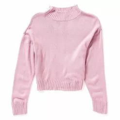 Best Sale 🛒 Chelsea & Violet Big Girls 7-16 Ribbed Mock Neck Sweater Elderberry 🌟 -Chelsea Violet Sales unnamed file 202