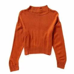 Best Sale 🛒 Chelsea & Violet Big Girls 7-16 Ribbed Mock Neck Sweater Elderberry 🌟 -Chelsea Violet Sales unnamed file 206