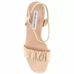 Cheapest 👍 Chelsea & Violet Lindn Ruched Leather Ankle Strap Dress Sandals Black ✔️ -Chelsea Violet Sales unnamed file 219