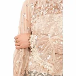 Buy 😉 Chelsea & Violet Sequin Mesh Mock Neck Long Sleeve Top Pearl 🔔 -Chelsea Violet Sales unnamed file 22