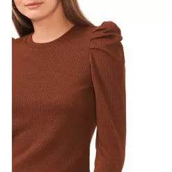 Best Sale 👍 Chelsea & Violet Crew Neck Long Puff Sleeve Waffle Knit Top Rich Black 😍 -Chelsea Violet Sales unnamed file 246