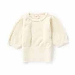 Best Sale 🛒 Chelsea & Violet Girls Big 🔥 Girls 7-16 Short Sleeve Fuzzy Chenille Sweater Ivory ⭐ -Chelsea Violet Sales unnamed file 264