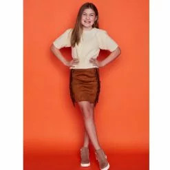 Best Sale 🛒 Chelsea & Violet Girls Big 🔥 Girls 7-16 Short Sleeve Fuzzy Chenille Sweater Ivory ⭐ -Chelsea Violet Sales unnamed file 265