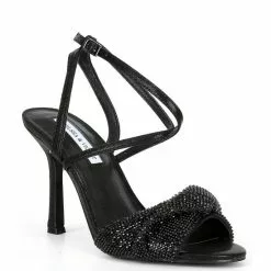 Cheapest 🧨 Chelsea & Violet Brandy Rhinestone Twist Ankle Strap Dress Sandals Clear ✨