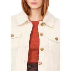 Hot Sale ❤️ Chelsea & Violet Faux Fur Long Sleeve Notch Lapel Cozy Statement Jacket Natural 😀 -Chelsea Violet Sales unnamed file 317