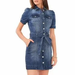 Best deal 🎁 Chelsea & Violet Short Puff Sleeve Button Front Stretch Denim Belted Mini Dress Mid Rinse 😀 7 Best deal 🎁 Chelsea & Violet Short Puff Sleeve Button Front Stretch Denim Belted Mini Dress Mid Rinse 😀 -Chelsea Violet Sales unnamed file 323