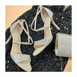 Hot Sale 🎁 Chelsea & Violet Queen Rhinestone Embellished Strappy Dress 🛒 Sandals Nude ⭐ -Chelsea Violet Sales unnamed file 366