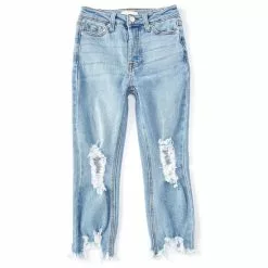 New ✔️ Chelsea & Violet Girls Big Girls 7-16 Distressed Denim Ankle Jean Bleach 😀 -Chelsea Violet Sales unnamed file 369