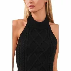 Wholesale 🌟 Chelsea & Violet Sleeveless Cable Knit Bow Tie Open Back Halter Top Rich Black ⭐ -Chelsea Violet Sales unnamed file 388