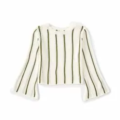 Cheap โ Chelsea & Violet Girls Big ๐ Girls 7-16 Bell Sleeve Striped Sweater Ivory/black โ