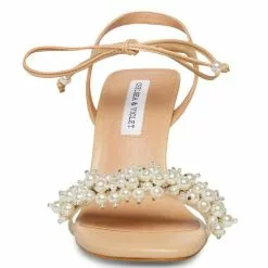 Best Sale 😉 Chelsea & Violet Tristy Pearl Embellished Square Toe 👍 Sandals Beige ✨ -Chelsea Violet Sales unnamed file 415