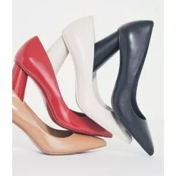 Budget 🔥 Chelsea & Violet Keira Leather Pointed Toe Rounded Heel Pumps Ivory 💯 -Chelsea Violet Sales unnamed file 430