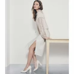 Budget 🔥 Chelsea & Violet Keira Leather Pointed Toe Rounded Heel Pumps Ivory 💯 -Chelsea Violet Sales unnamed file 431