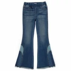 Brand new ❤️ Chelsea & Violet Big Girls 7-16 Patchwork-Inset Denim Flare Pull-On Jeans Classic Wash 🧨