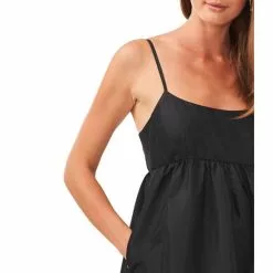 Flash Sale 👏 Chelsea & Violet Taffeta Tiered Side Pocketed A-Line Midi Dress Rich Black ✔️ -Chelsea Violet Sales unnamed file 479