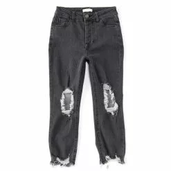 Best Pirce 🔥 Chelsea & Violet Big Girls 7-16 Distressed Denim Ankle Jeans Grey Wash 👍