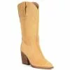 Buy ✨ Chelsea & Violet Fexx Suede Block Heel Western 👏 Boots Tan ❤️ -Chelsea Violet Sales unnamed file 505