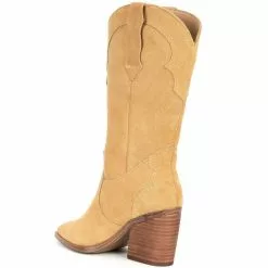 Buy ✨ Chelsea & Violet Fexx Suede Block Heel Western 👏 Boots Tan ❤️ -Chelsea Violet Sales unnamed file 507