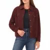 Flash Sale 👍 Chelsea & Violet Faux Shearling Point Collar Button Front Jacket Merlot 🧨 -Chelsea Violet Sales unnamed file 513