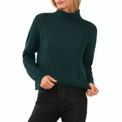 Cheap ✨ Chelsea & Violet Long Sleeve Turtleneck Chunky Cable Knit Sweater Ponderosa Pine ⌛ -Chelsea Violet Sales unnamed file 52
