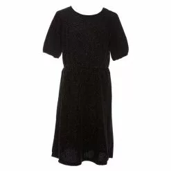 Budget โญ Chelsea & Violet ๐คฉ Girls Big Girls 7-16 Short Puff Sleeve Velvet Lurex Baby Doll Dress Black ๐ฏ