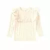 Deals ⭐ Chelsea & Violet Girls Little 🥰 Girls 2-6x Ruffle Front Sweater Ivory ✔️