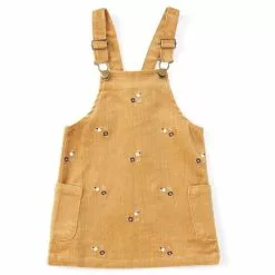 Outlet ⌛ Chelsea & Violet Baby ✔️ Girls 12-24 Months Floral Applique Corduroy Jumper Light Brown ❤️